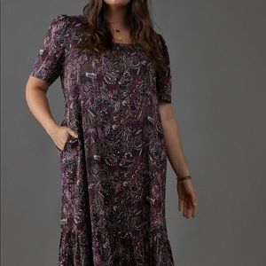 Anthropologie Maeve Lisabetta purple maxi dress